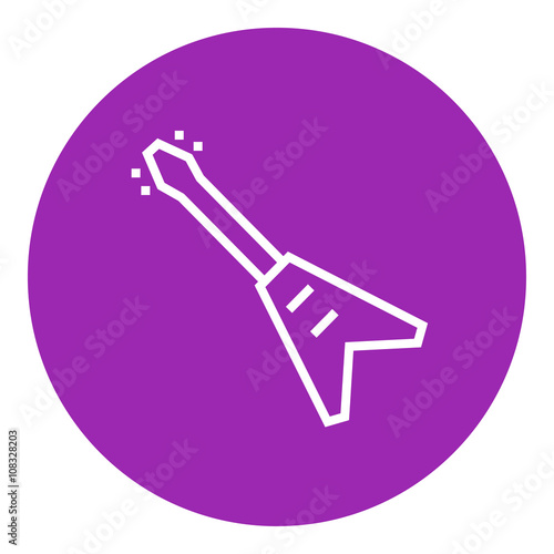 Electric guitar line icon.