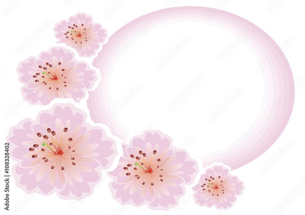 Beautiful delicate pink cherry background for website banners and greetings