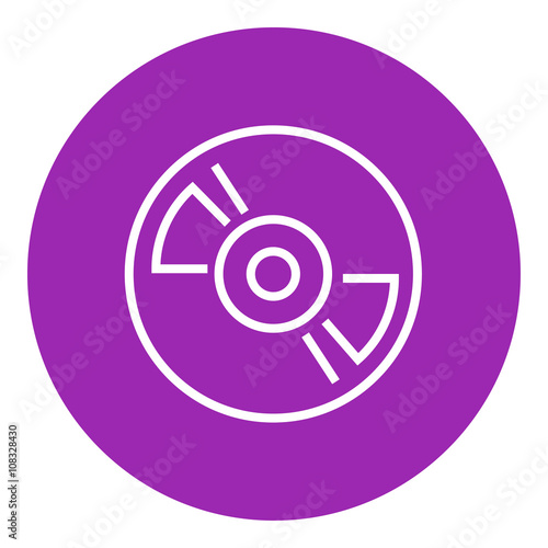 Reel tape deck player recorder line icon.