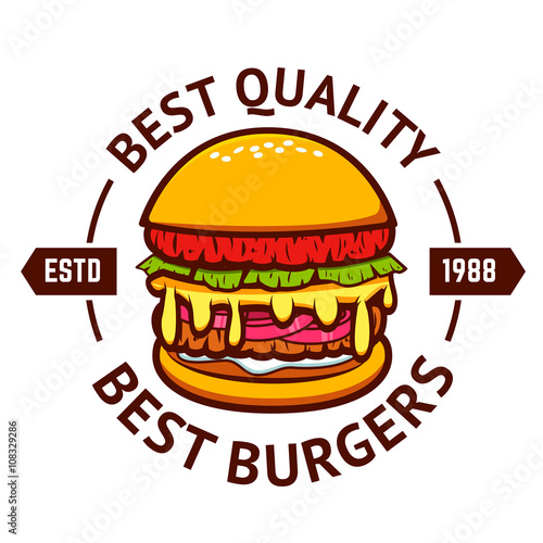 Best burgers. Hamburger isolated on white background.