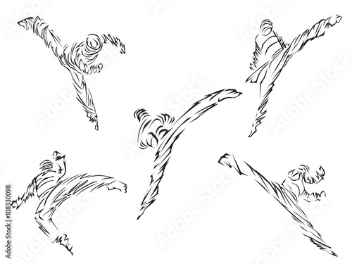 Taekwondo. Martial art Set