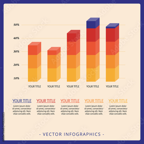 Five vertical bars template