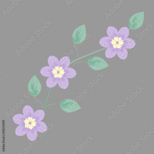 watercolor illustration of flower on a gray background