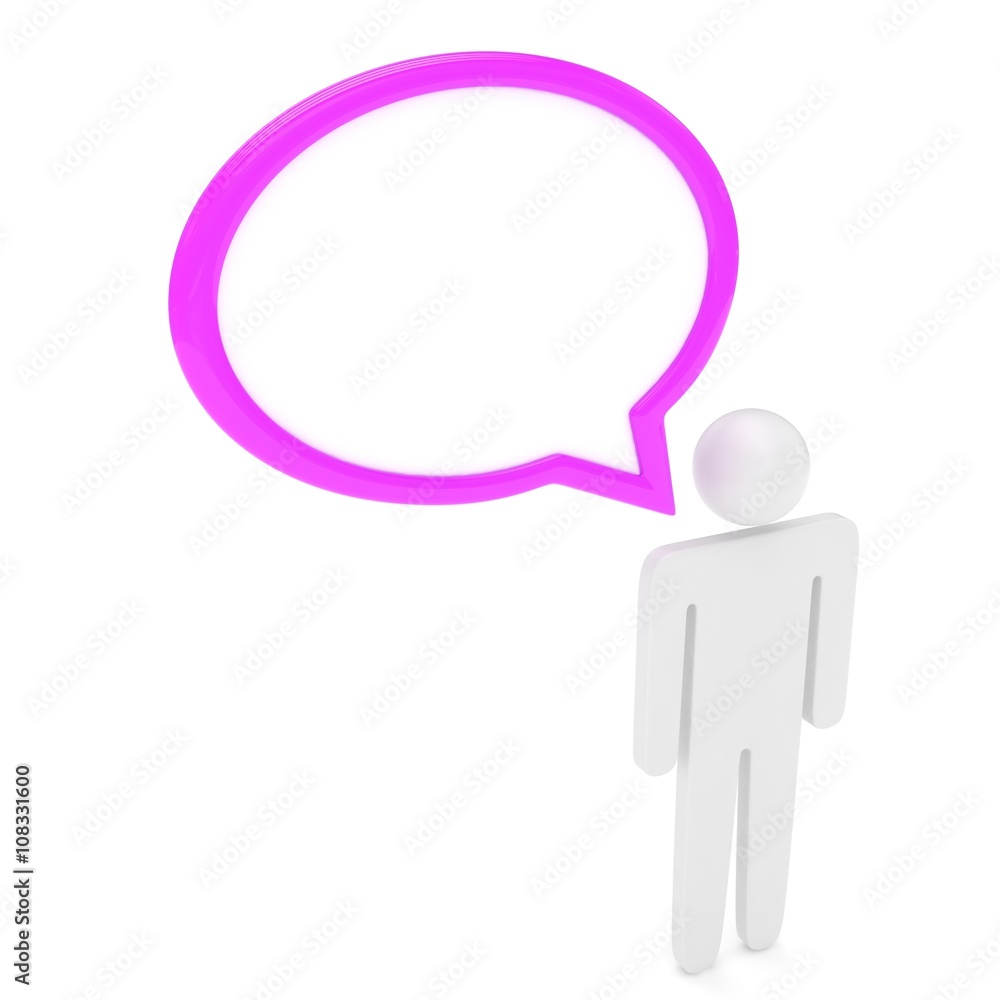3d man with talk bubbles isolated over a white background. 3d rendering. 3d man with talk bubbles isolated over a white background. 3d rendering.
