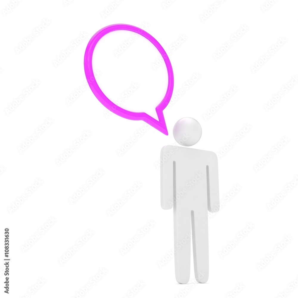 3d man with talk bubbles isolated over a white background. 3d rendering. 3d man with talk bubbles isolated over a white background. 3d rendering.