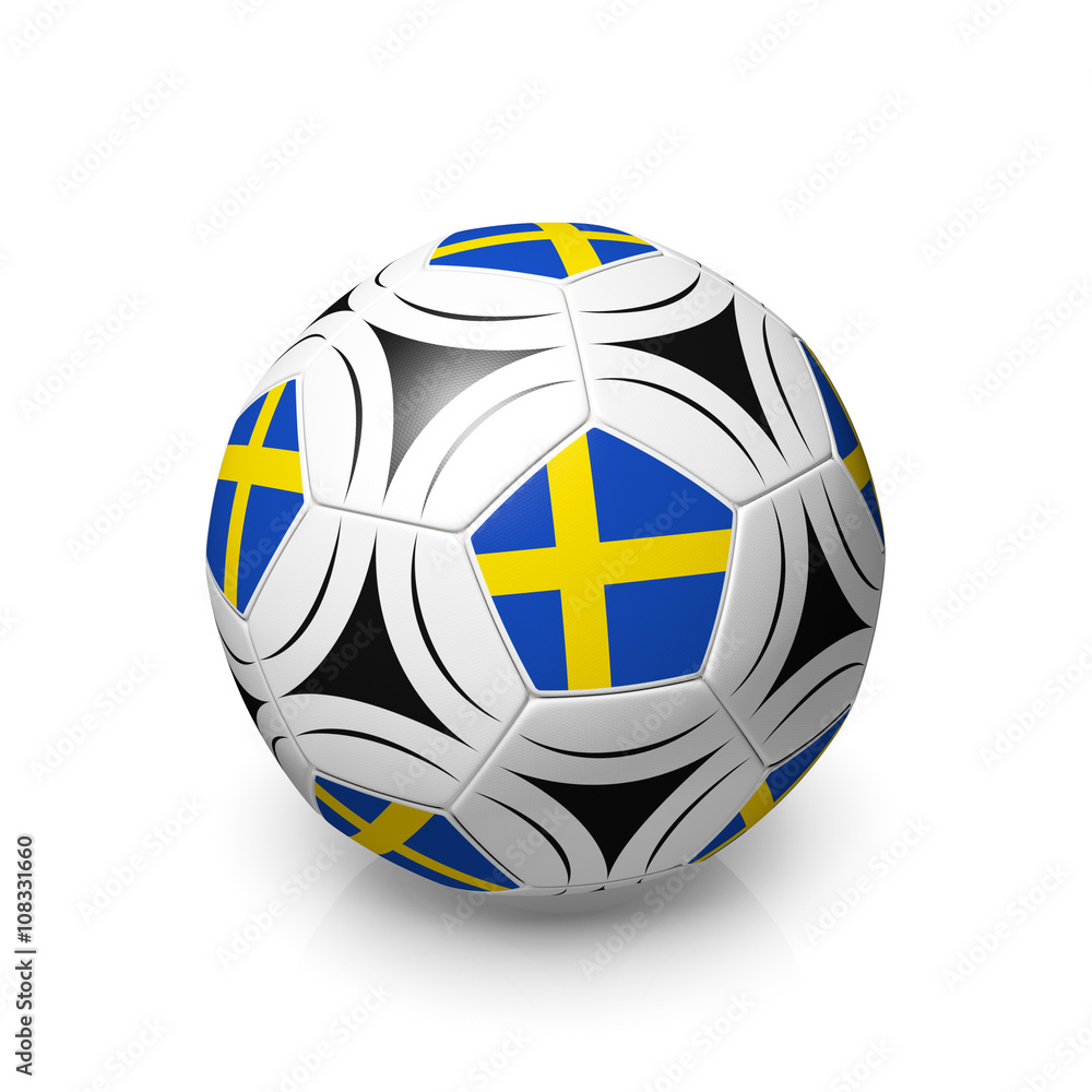 Obraz premium Football with a Swedish flag