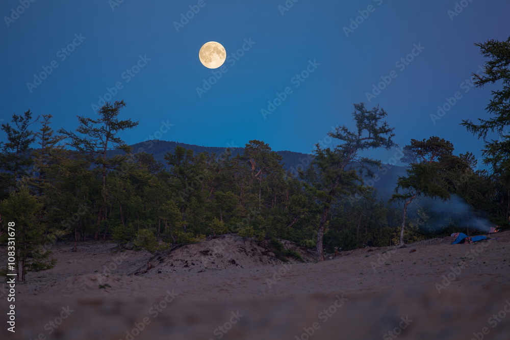 Night Baikal, Olkhon island. Night Baikal, Olkhon island.