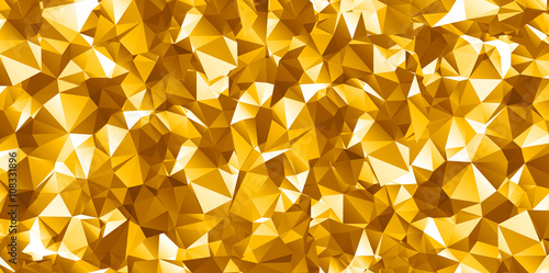 Abstract yellow gold polygonal mosaic background. Bright color, modern design.