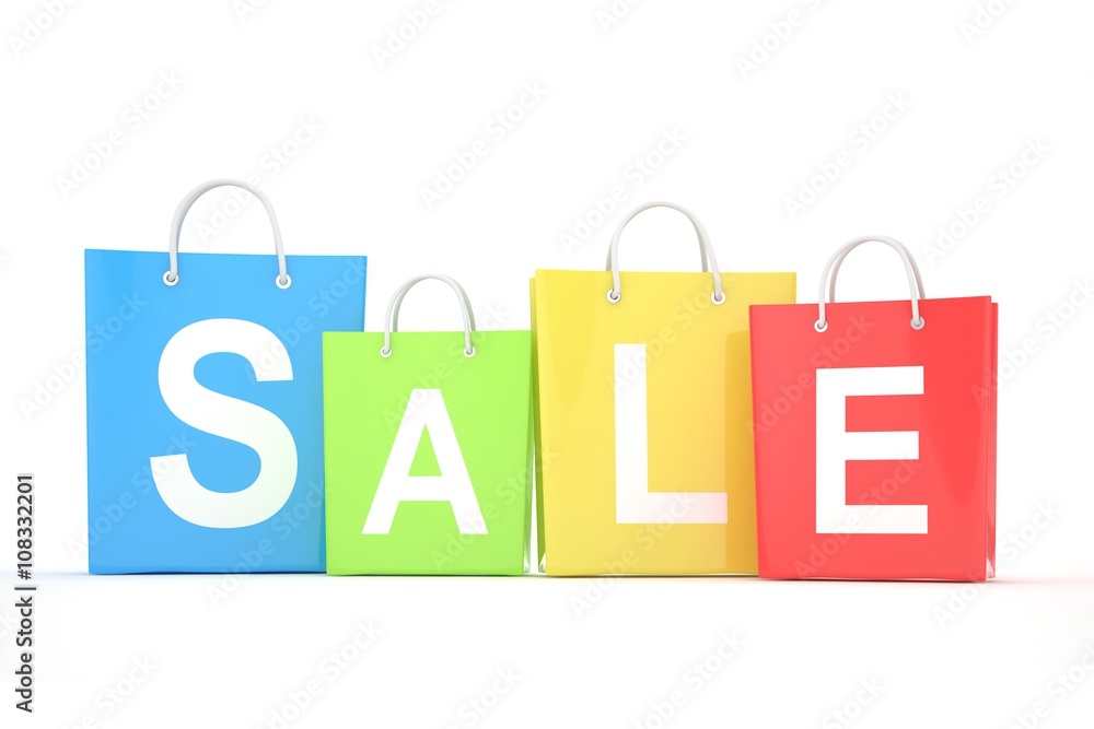 sale written on shopping bag. 3d rendering. sale written on shopping bag. 3d rendering.