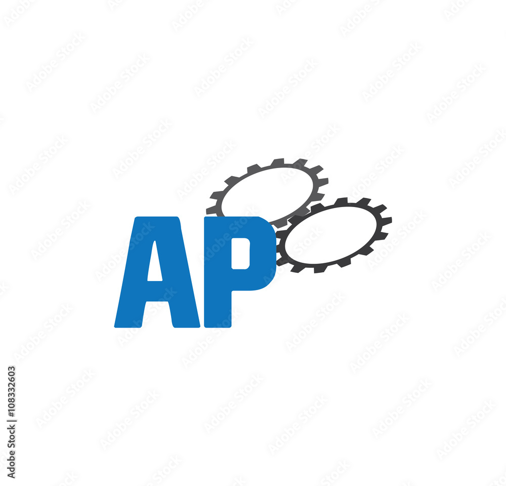 Fototapeta premium ap alphabet with 2 gears