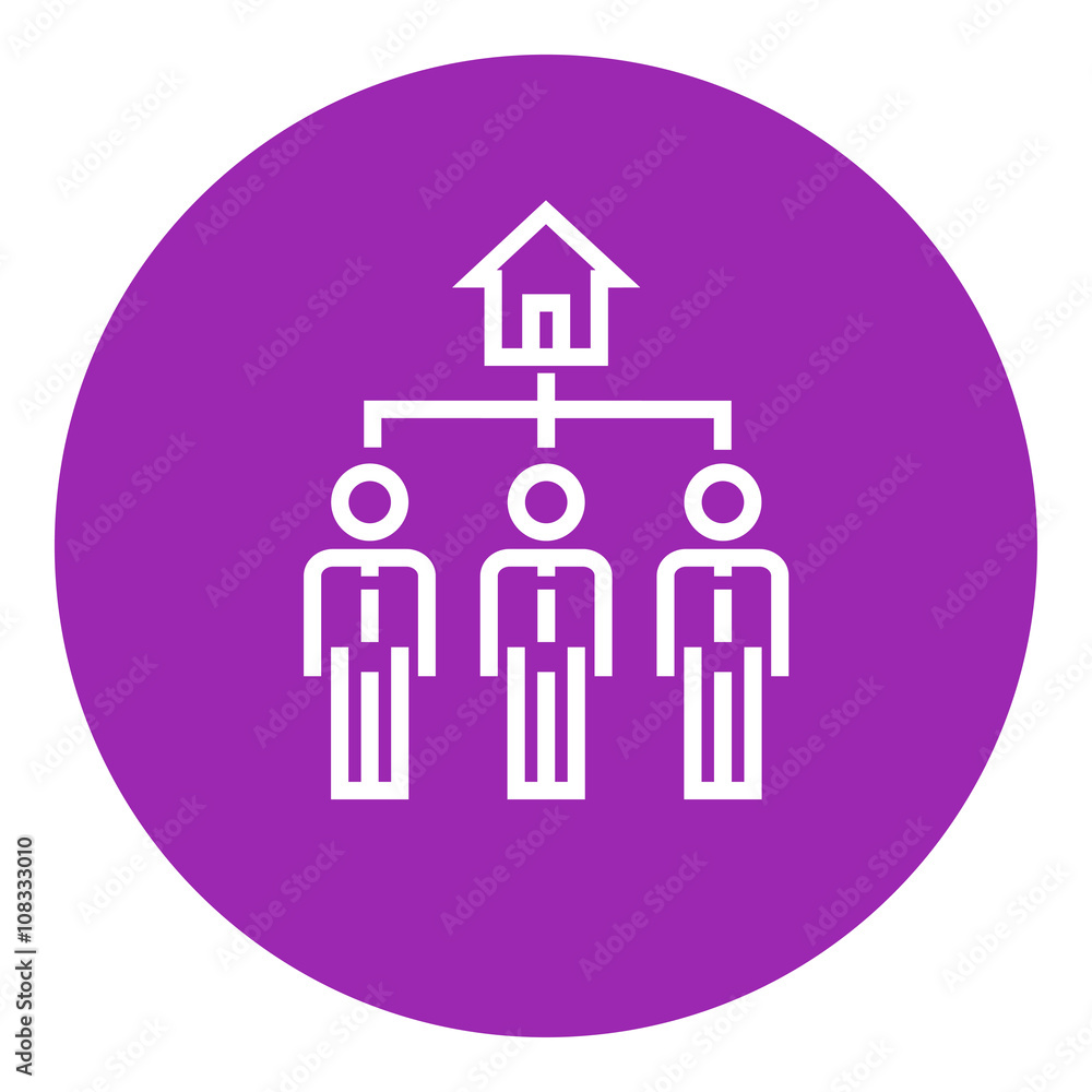 Three real estate agents line icon. Three real estate agents line icon.