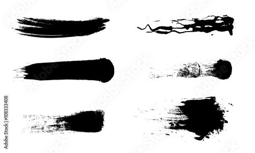 Set of vector brush color black