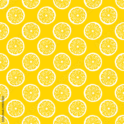 lemon slices seamless pattern