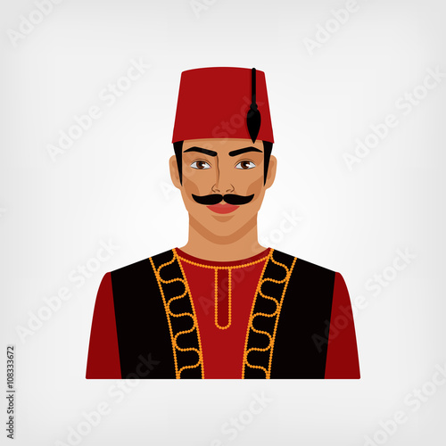 Turkish man in national suit
