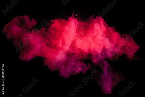 Freeze motion of red dust explosion