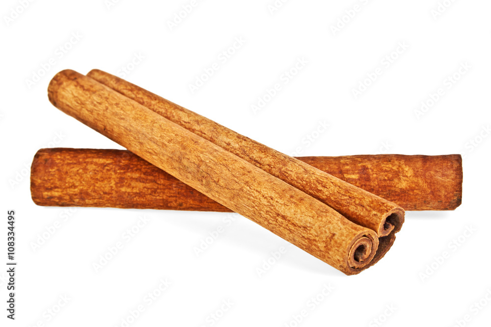 Cinnamon sticks isolated on a white background Cinnamon sticks isolated on a white background