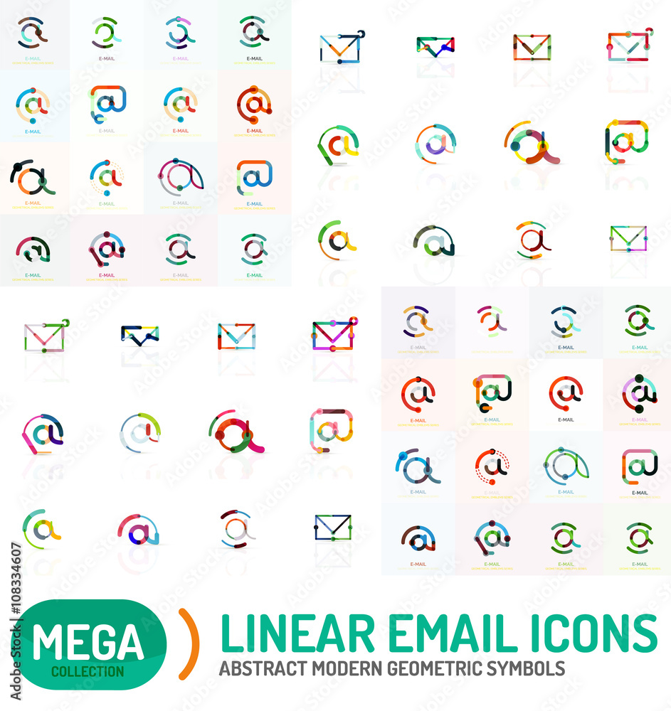 Fototapeta premium Mega set of email logos
