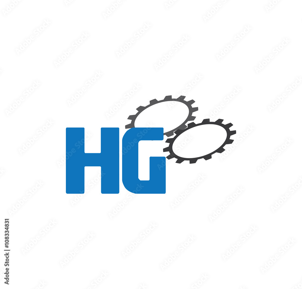 Fototapeta premium hg alphabet with 2 gears
