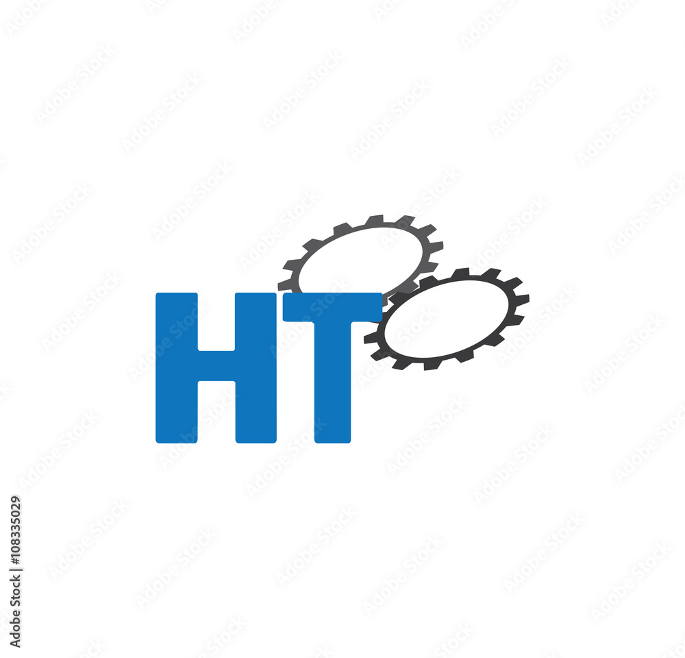 Fototapeta premium ht alphabet with 2 gears