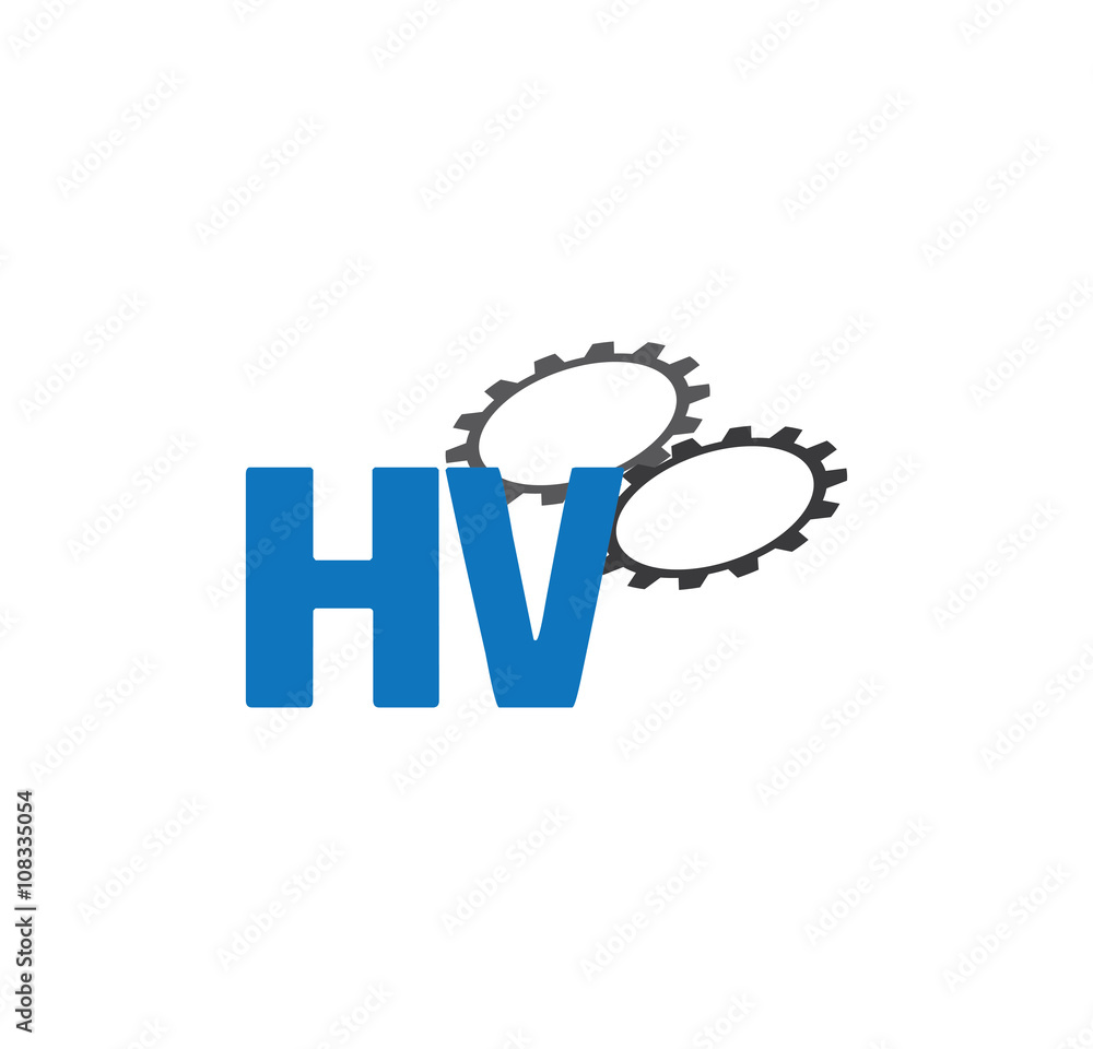 Fototapeta premium hv alphabet with 2 gears