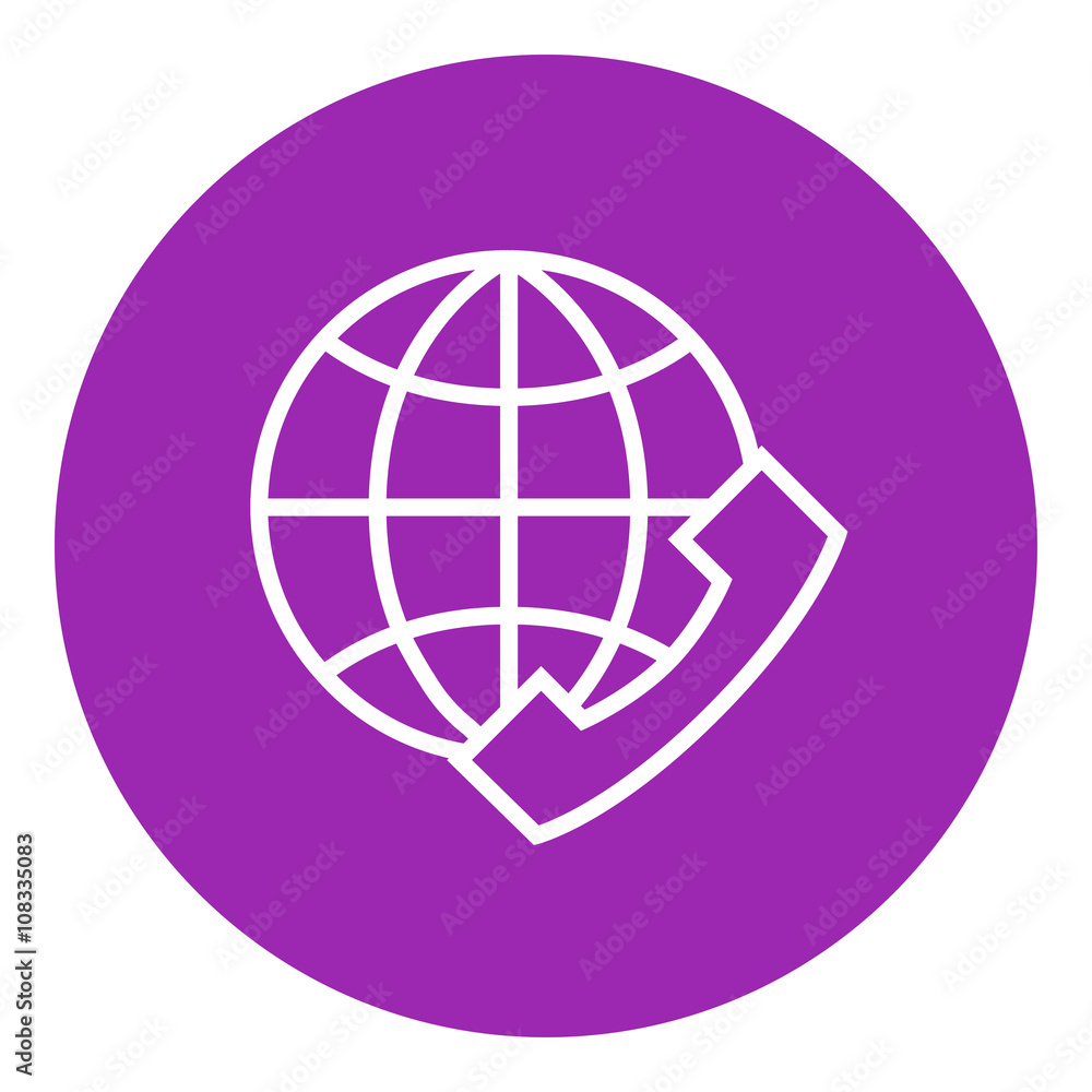 Global communications line icon. Global communications line icon.