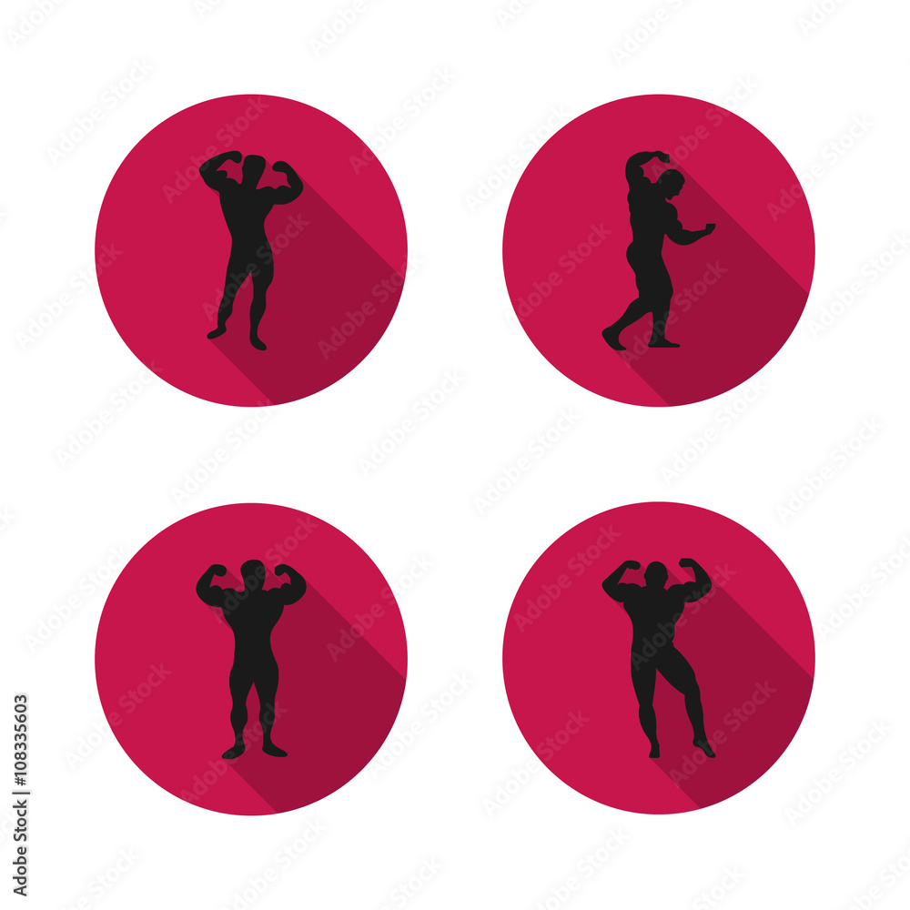 Icons athletes, vector illustration. Icons athletes, vector illustration.