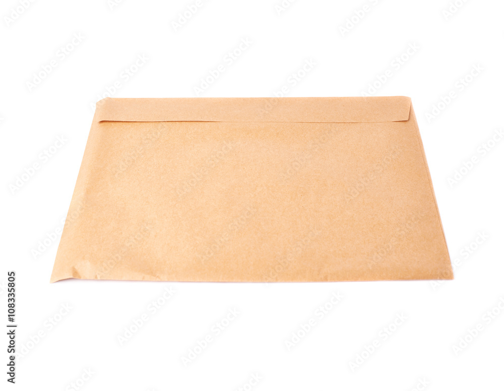 Brown envelope isolated over white background