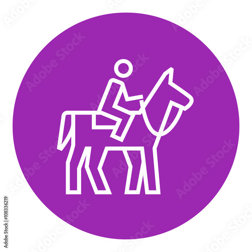 Horse riding line icon.