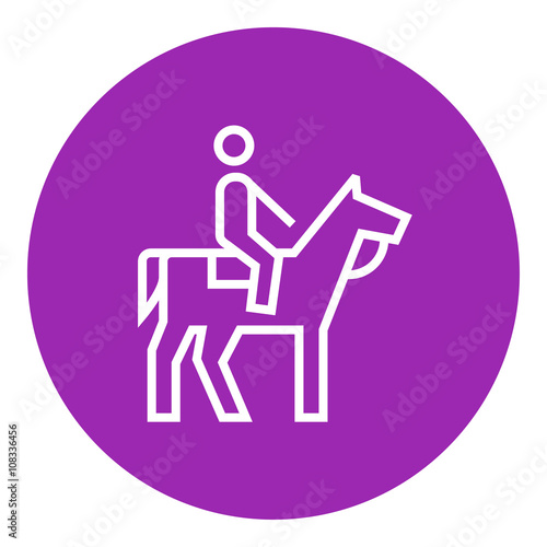 Horse riding line icon.