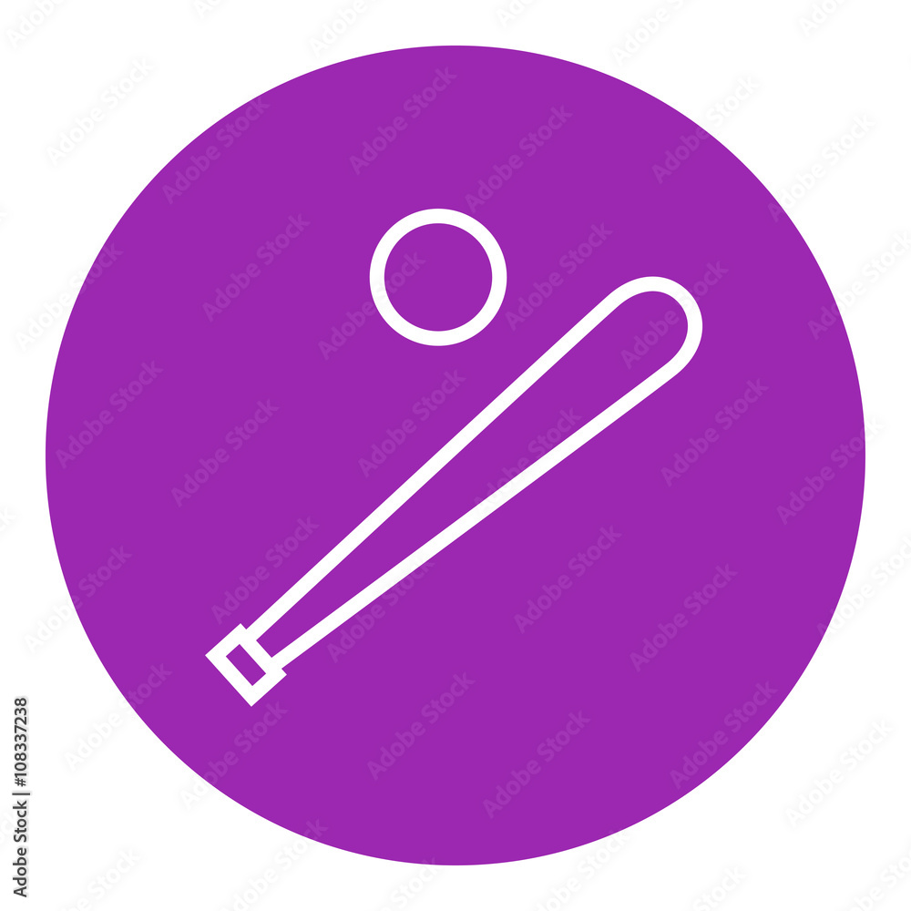 Baseball bat and ball line icon. Baseball bat and ball line icon.