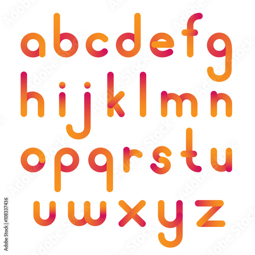 Letter font vector unusual bold rounded font. Alphabet blue isolated monogram