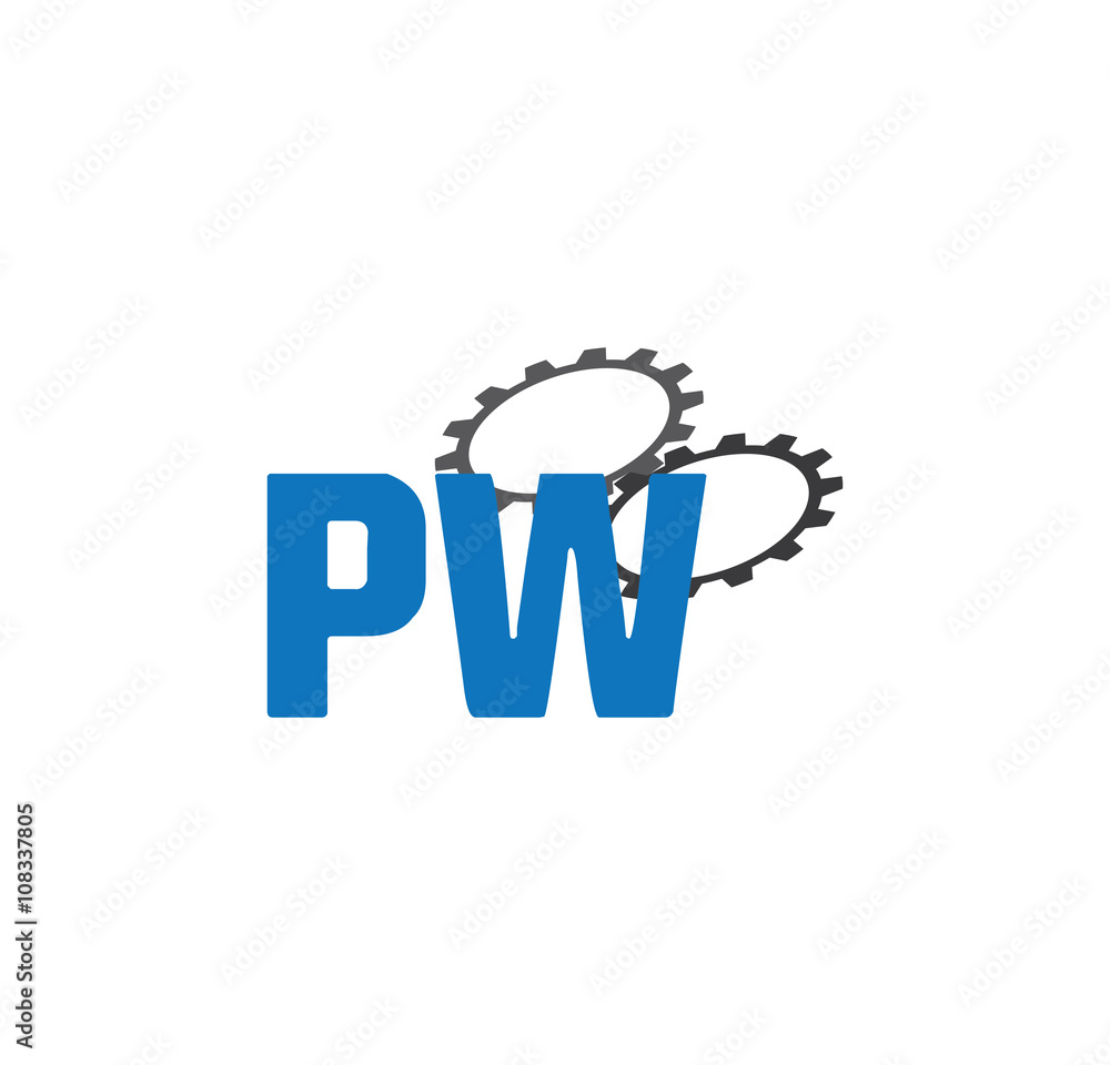 Fototapeta premium pw alphabet with 2 gears