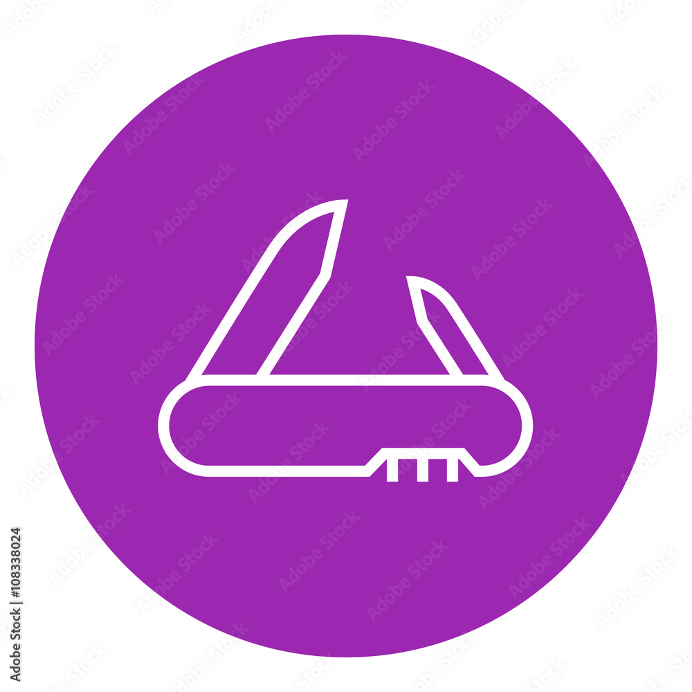Jackknife line icon. Jackknife line icon.