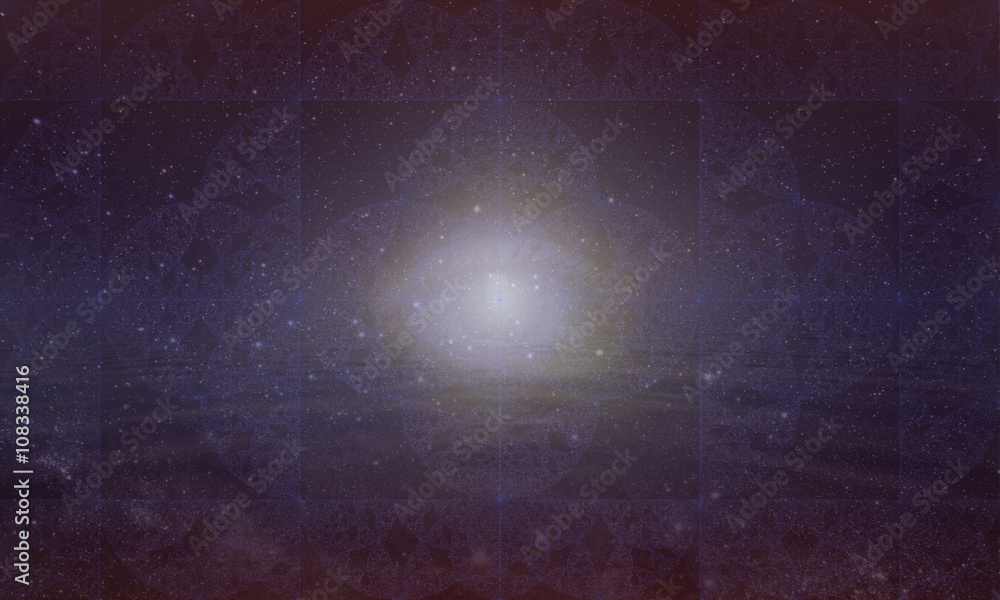 Obraz premium Fraktalny kosmiczny ocean przestrzennej świadomości