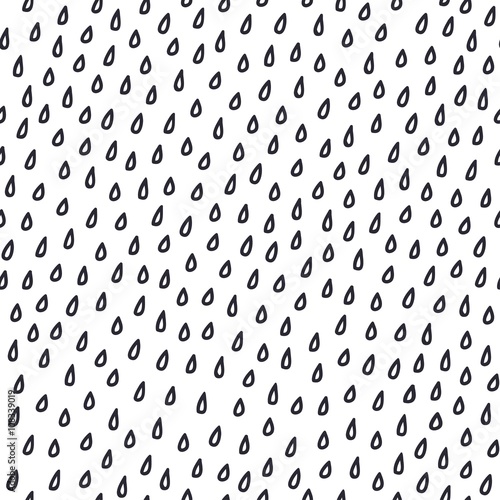 simple rain seamless pattern, hand draw vector illustration