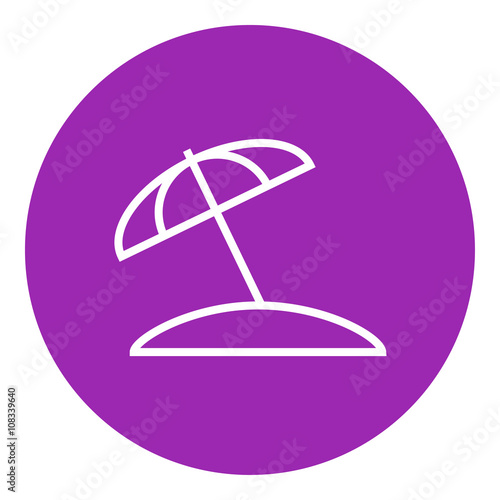Beach umbrella line icon.