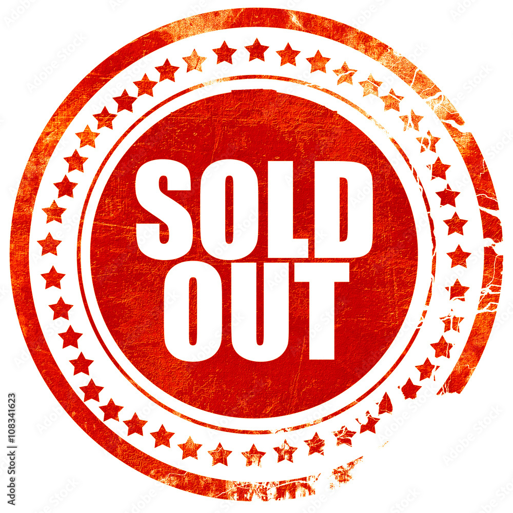 sold out, grunge red rubber stamp with rough lines and edges sold out, grunge red rubber stamp with rough lines and edges