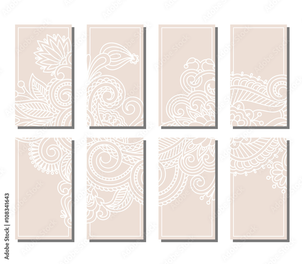 Vector set of greeting or invitation cards.