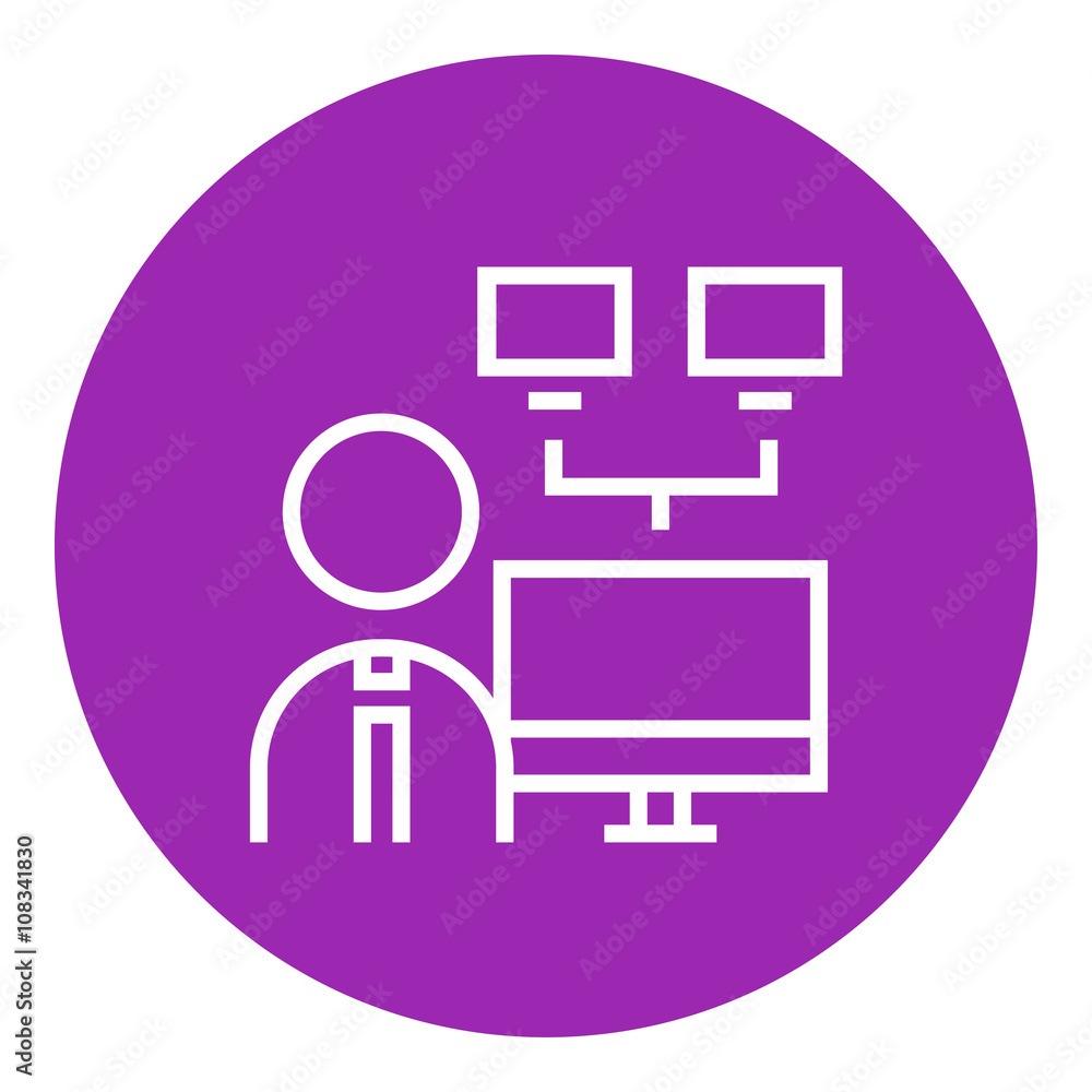 Network administrator line icon. Network administrator line icon.