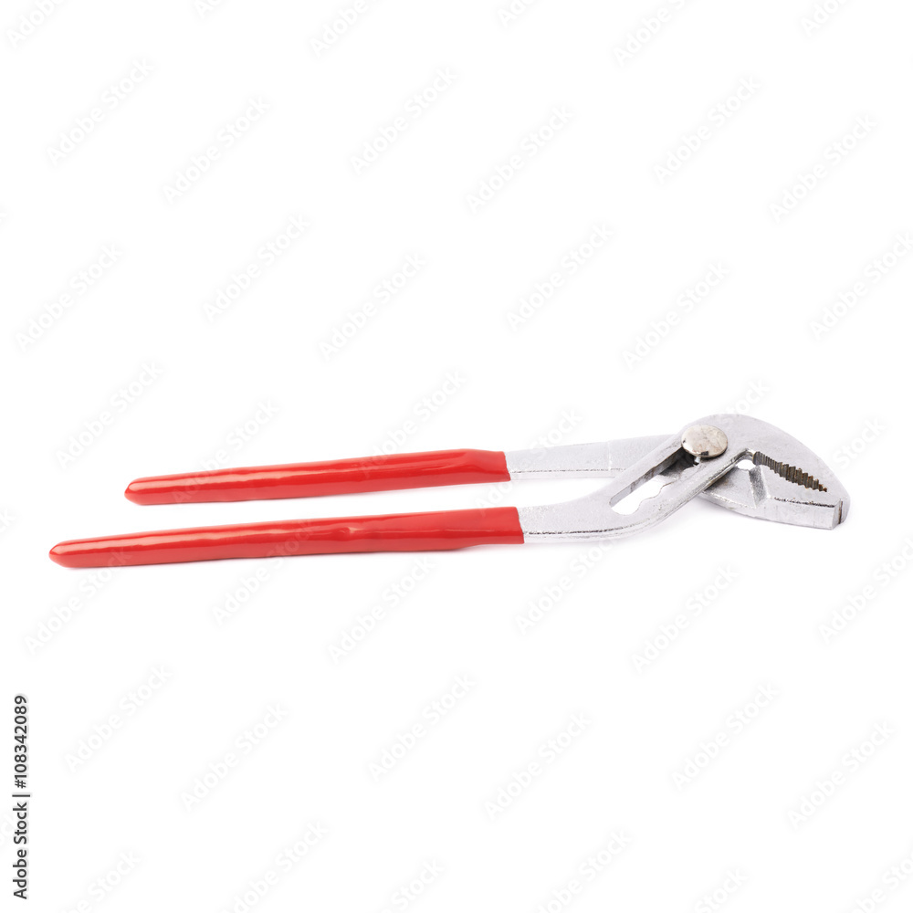 Metal plumber wrench over white isolated background Metal plumber wrench over white isolated background