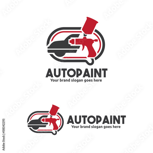 Car Paint with Spray Gun Logo Template