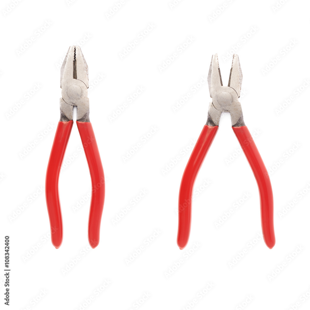 Set of Pliers hand tool isolated over white background Set of Pliers hand tool isolated over white background