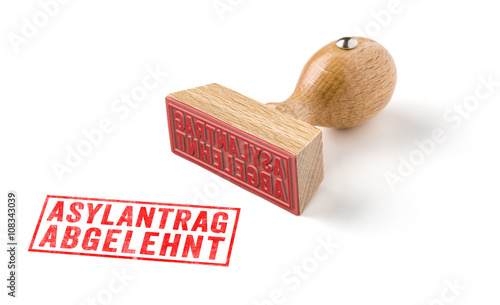 Holzstempel - Asylantrag abgelehnt photo