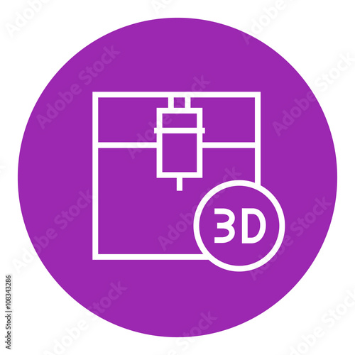 Tree D printing line icon.