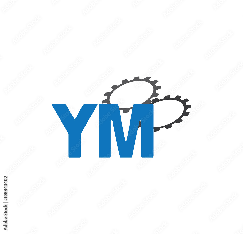 Fototapeta premium ym alphabet with 2 gears