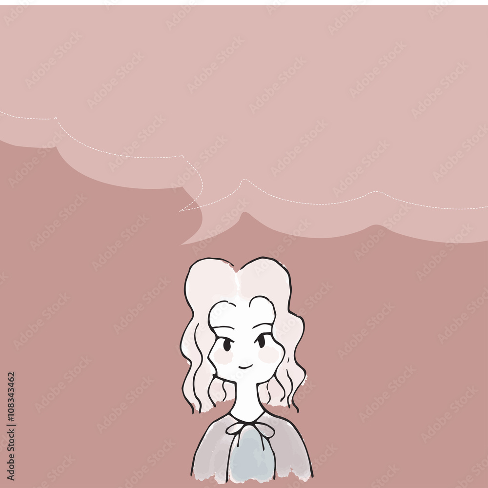 Women Cartoon Characters with talking babble vector art template. Illustration design for printable. Women Cartoon Characters with talking babble vector art template. Illustration design for printable.