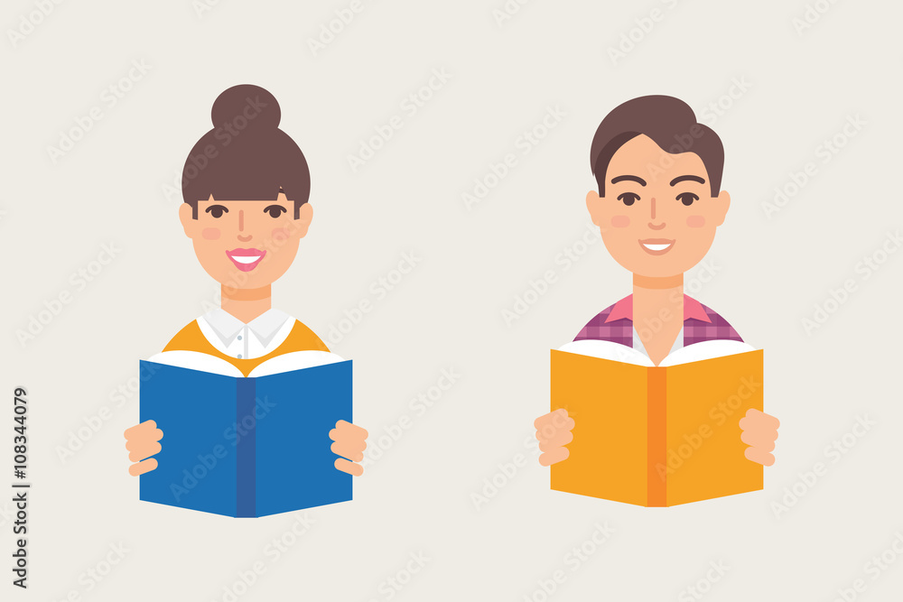 Vector illustration of students holding books, education concept Vector illustration of students holding books, education concept