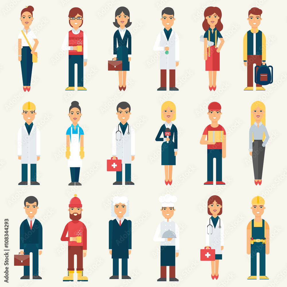 People, professionals, occupation. Vector illustration