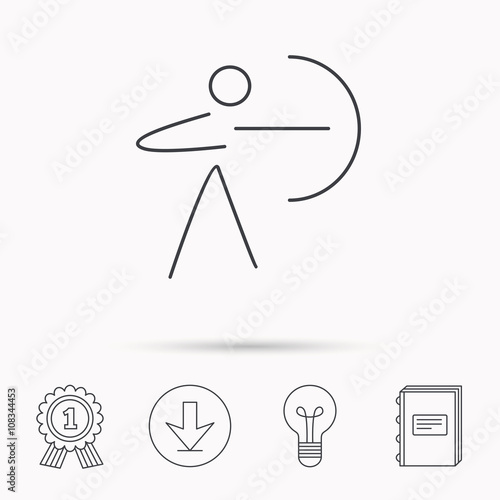 Archery sport icon. Archer with longbow sign.