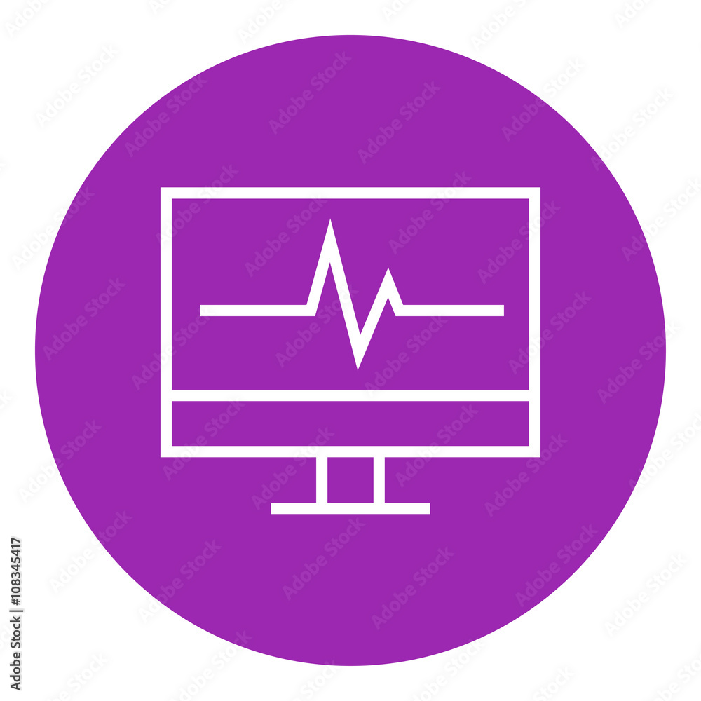 Heart beat monitor line icon. Heart beat monitor line icon.